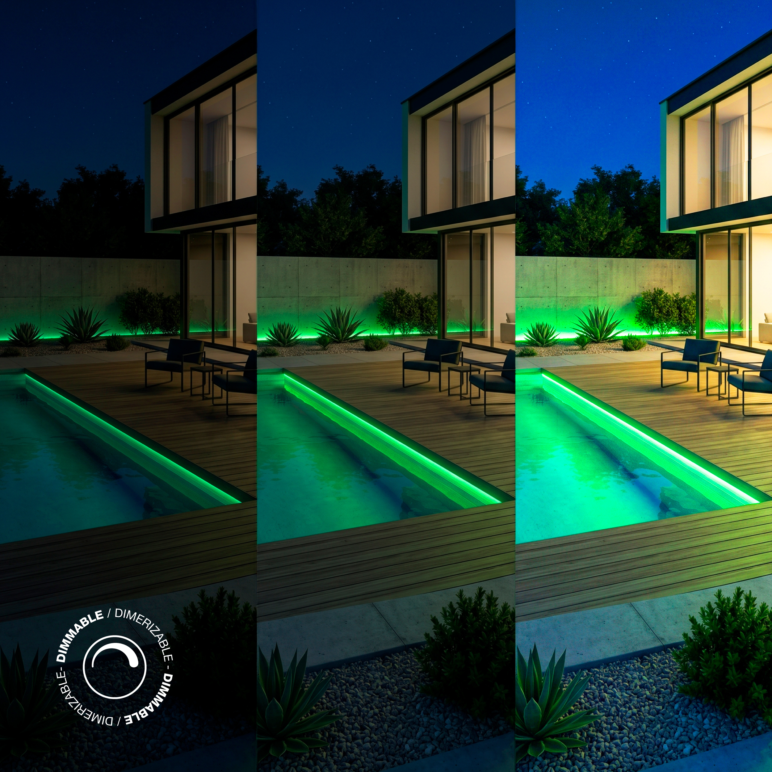 Tira LED COB 24V 11W/m Verde 1210lm/m, 8mm, IP68, 5m