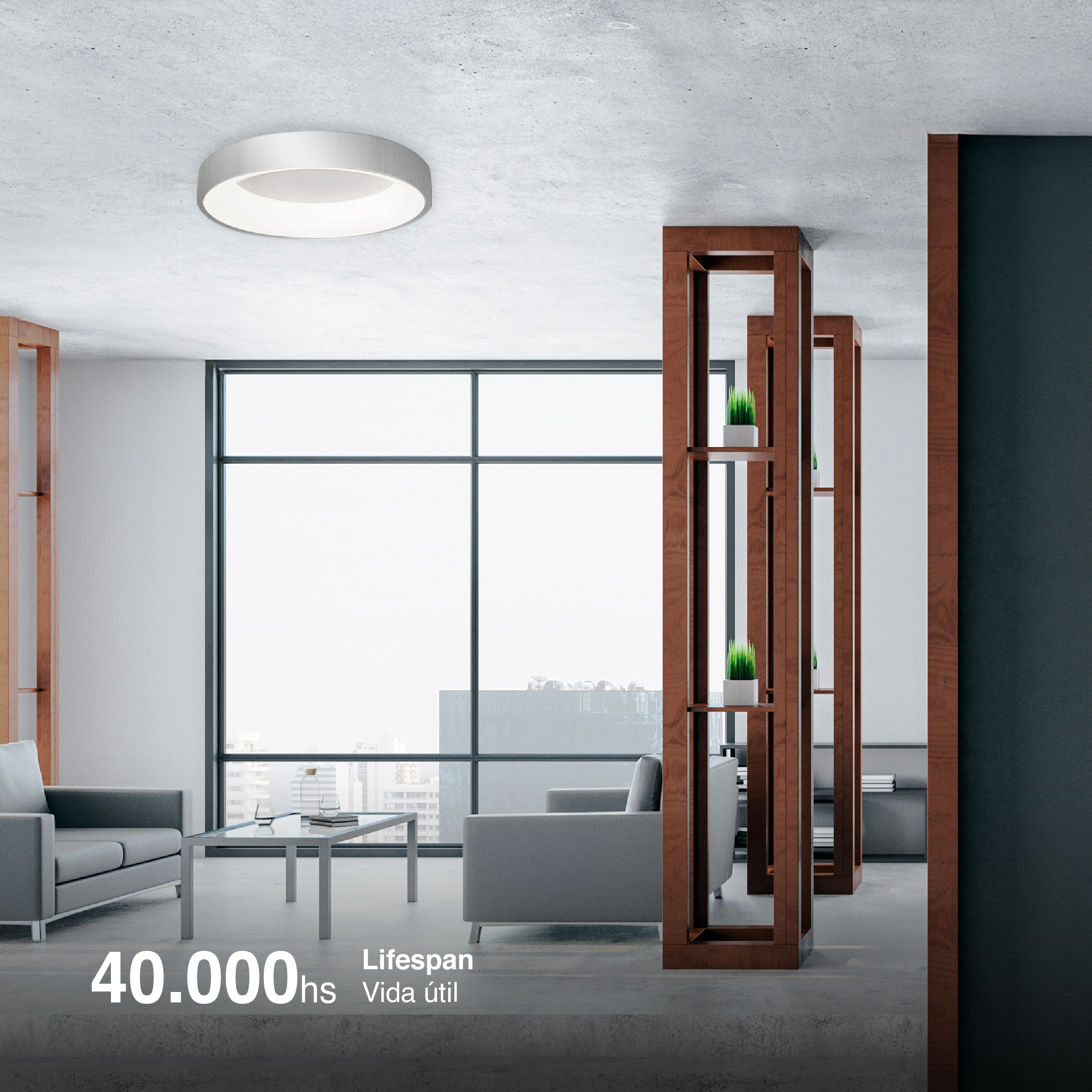 Panel LED Smart Redondo Níquel 60x60x9cm 60W 270mA CCT, de Aplicar