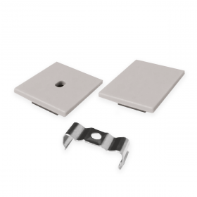 Kit de 16 tapas y 16 clips para perfil de aluminio, PER-16-2M