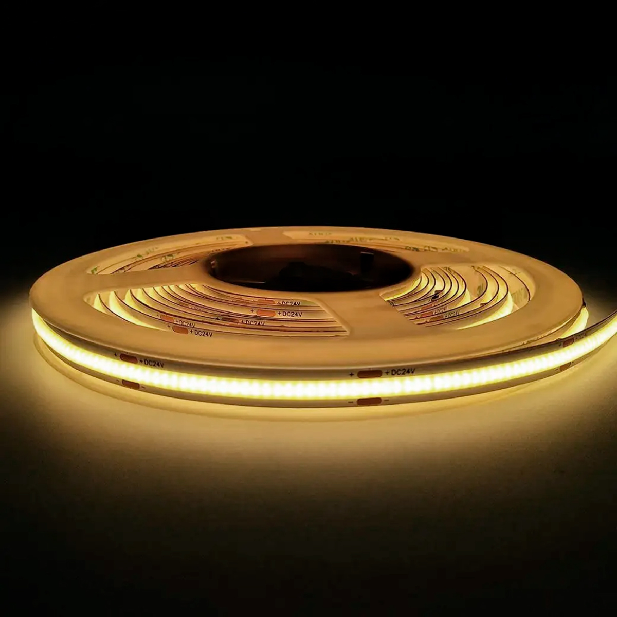 Tira LED COB 24V 11W/m, Blanco Cálido 1000lm/m 480LEDs/m, 8mm, 5m