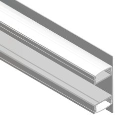 Perfil de Aluminio Duo Bidireccional 49x17mm Anodizado, Cover Opal Blanco x2m