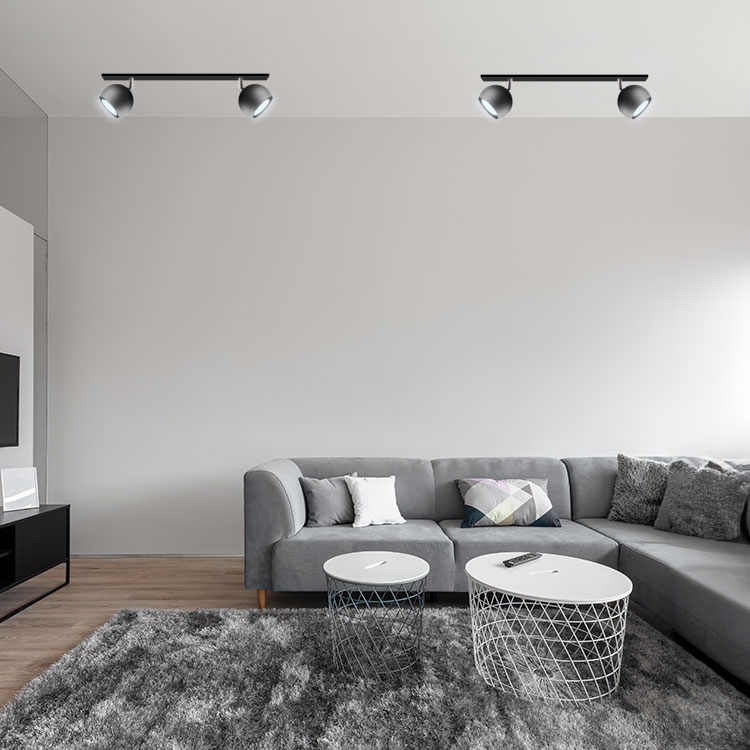 Lampara Colgante Mini Balloon Ø 10 cm Negro para 2 luces GU10