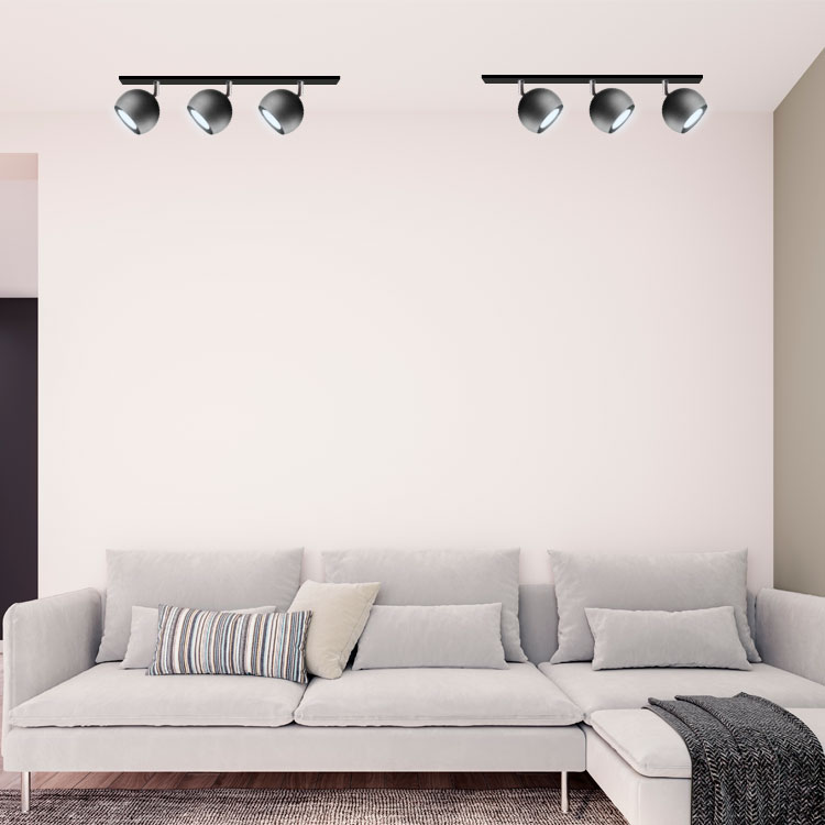 Lampara Colgante Mini Balloon Ø 10 cm Negro para 3 luces GU10