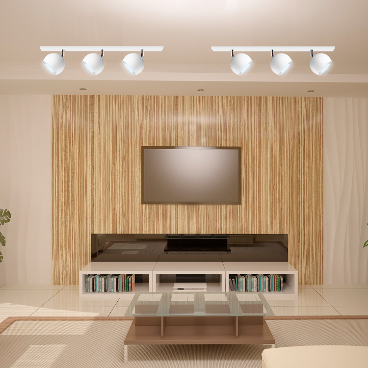 Aplique con Cabezales Direccionables Mini Balloon Blanco Ø10 cm para 3 Dicroicas GU10