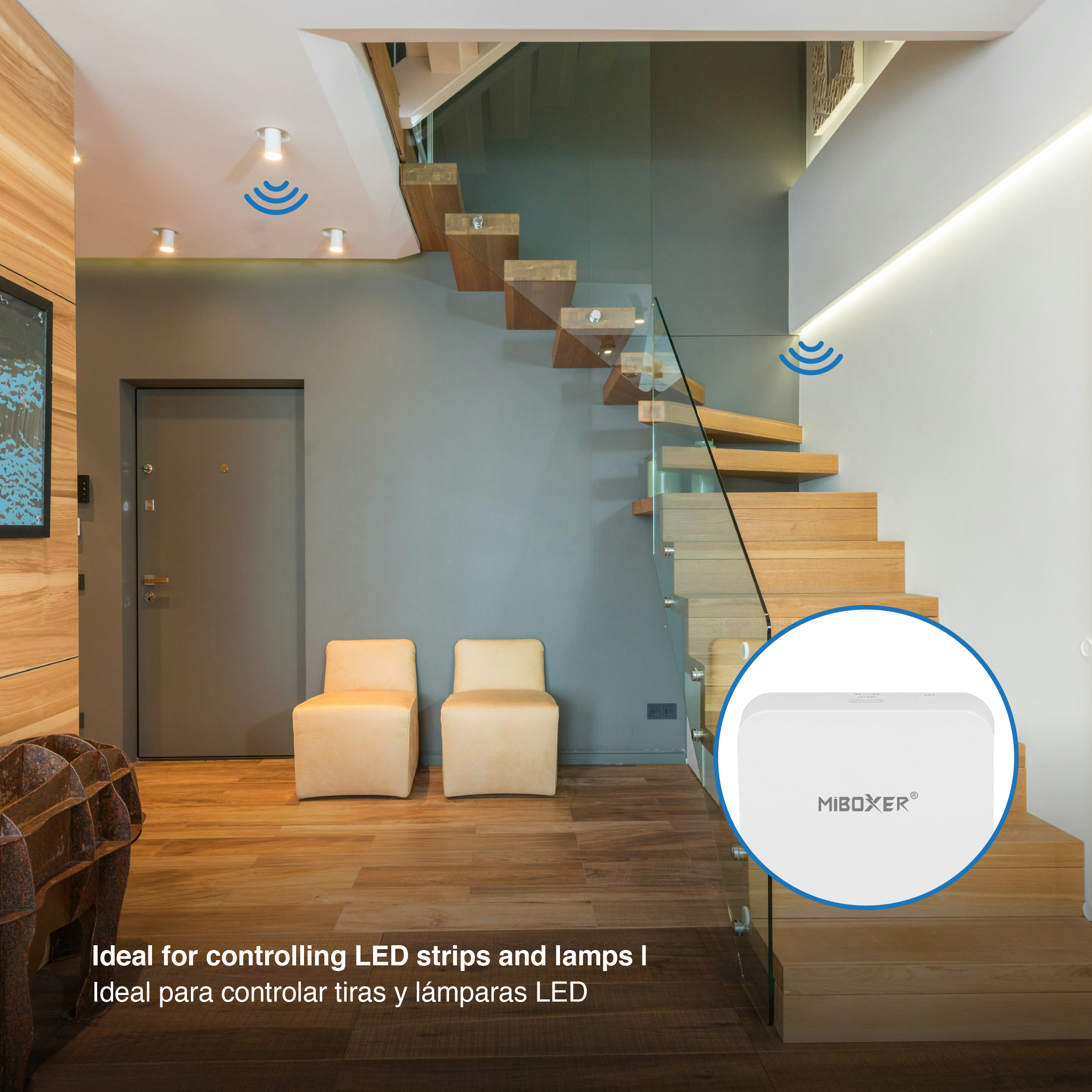 Controlador WiFi MASTER, RGB+Dual White Mi-Light, 5V 500mA 2.4GHz