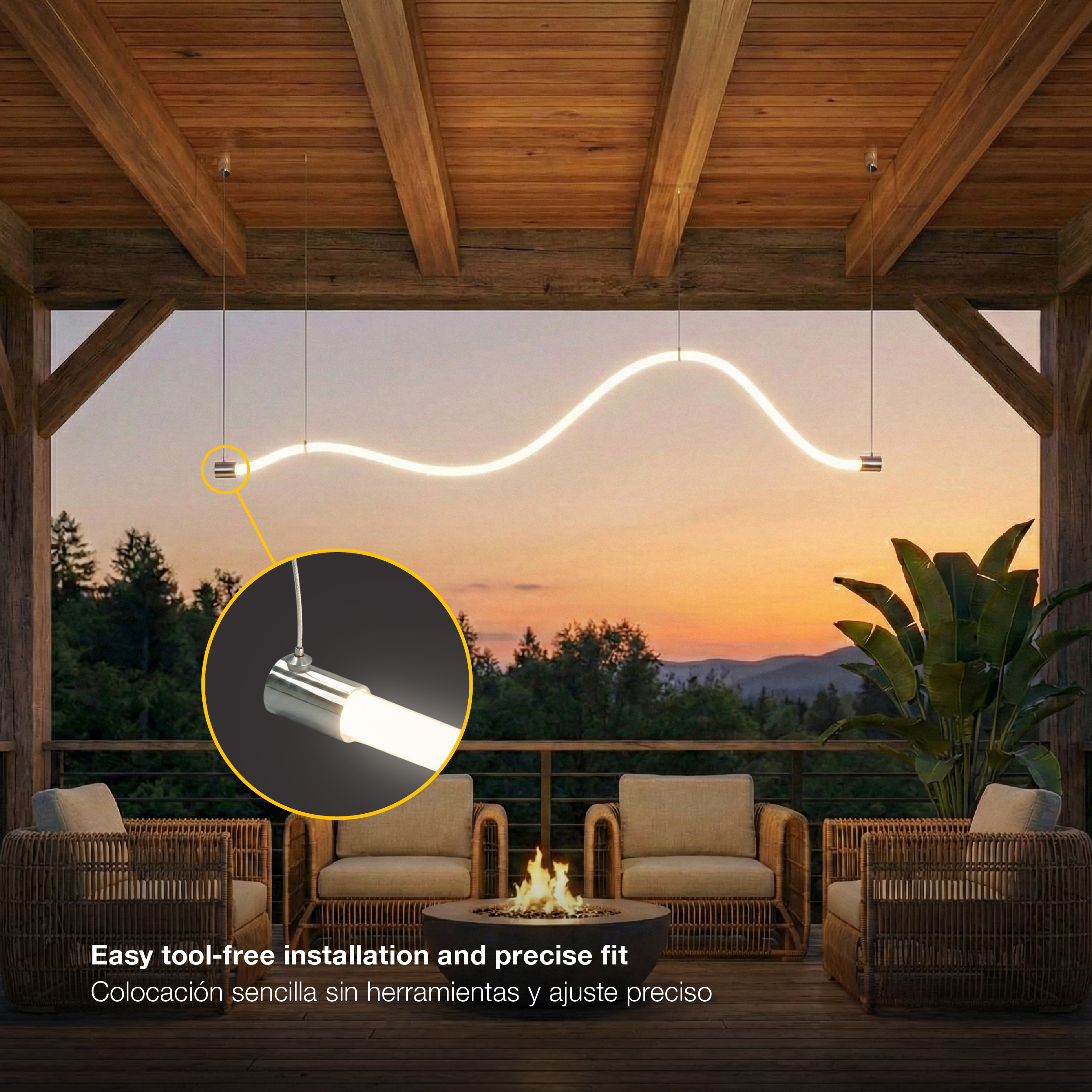 Kit de 2 tapas de Aluminio Cromado + cable de acero 1,5m para tex-11/12