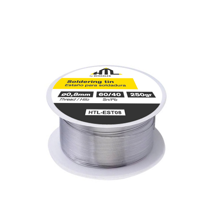 Estaño para soldadura, Rollo de 250gr, Diametro 0,8mm, 60/40