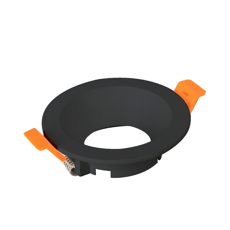 Spot Plástico Fijo Negro 9cm Corte 7.5cm para Lámparas GU10