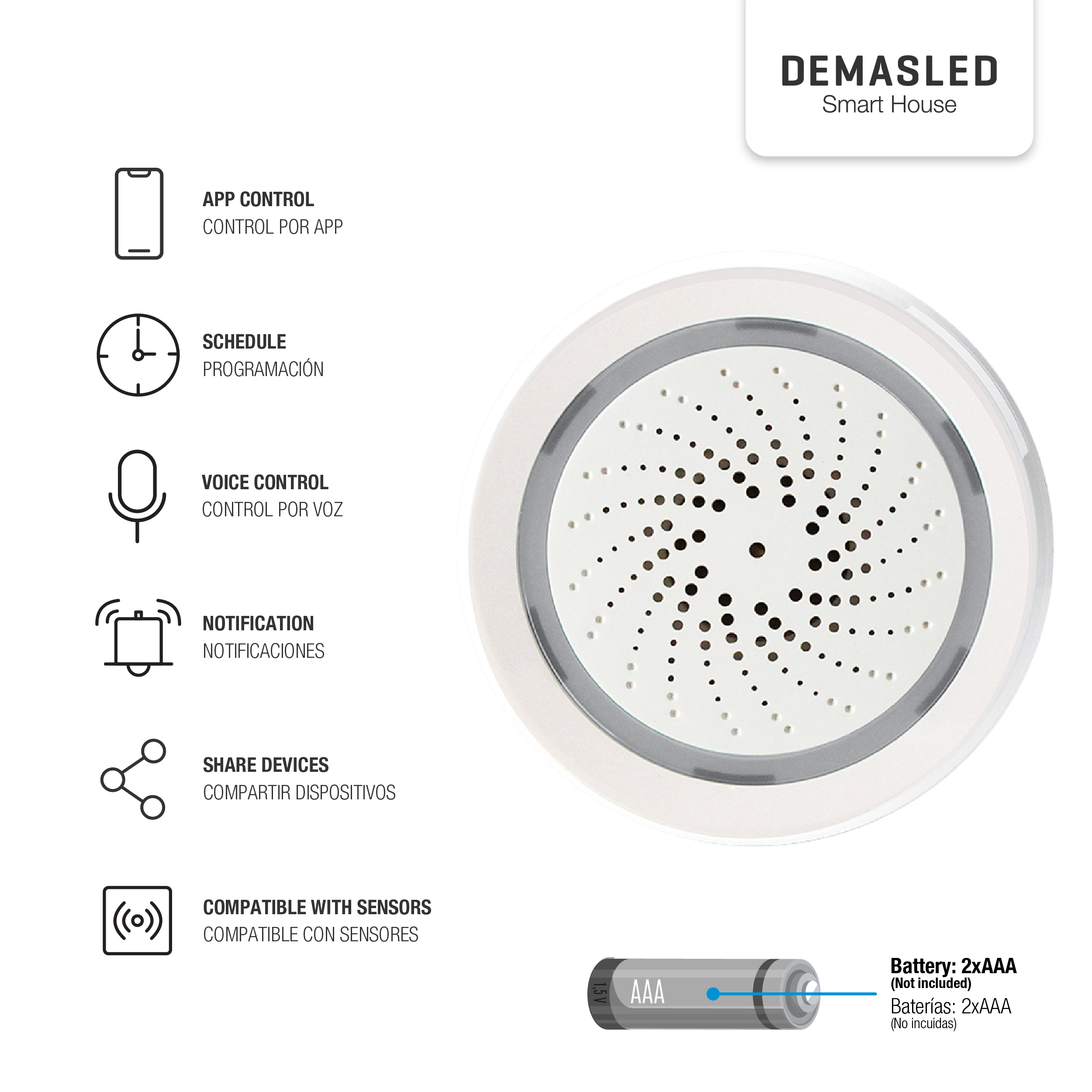 Sirena de Alarma Smart WiFi 100dB 2.4GHz