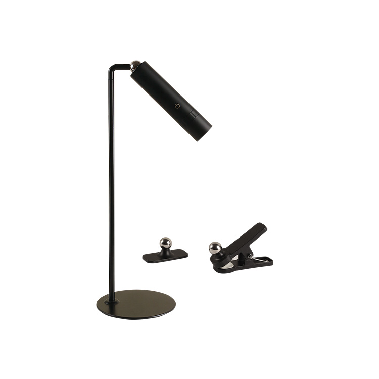 Lámpara Velador Magnético Negro 3W Blanco Cálido 3000K Batería Recargable 1200mAh