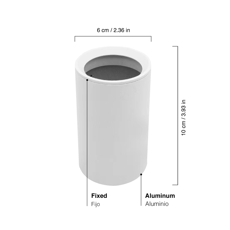 Spot Blanco Fijo 6x10cm para Lámparas GU10