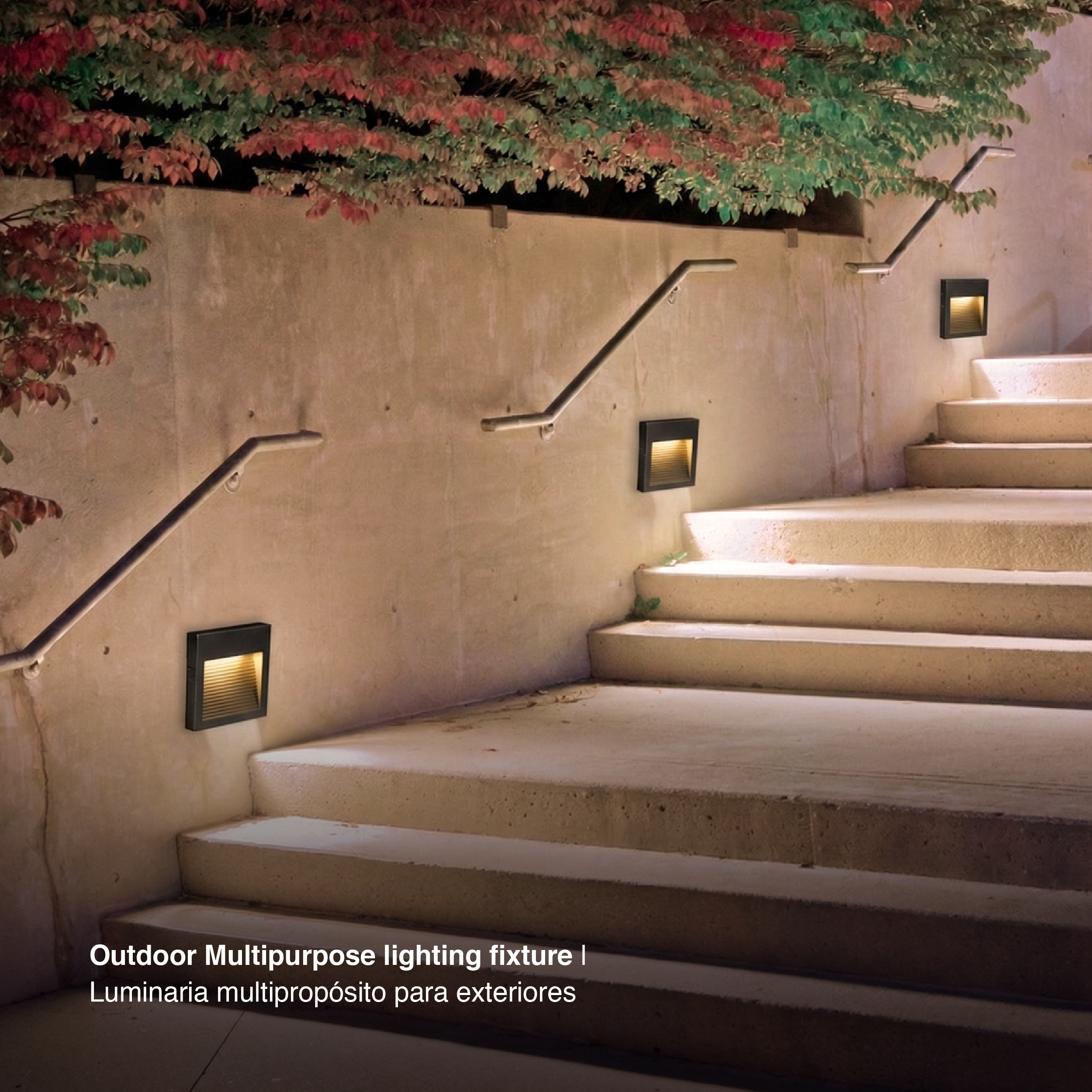 Aplique LED Exterior de Pared Cuadrado 6W IP65 Negro 12x12cm 220V Blanco Cálido