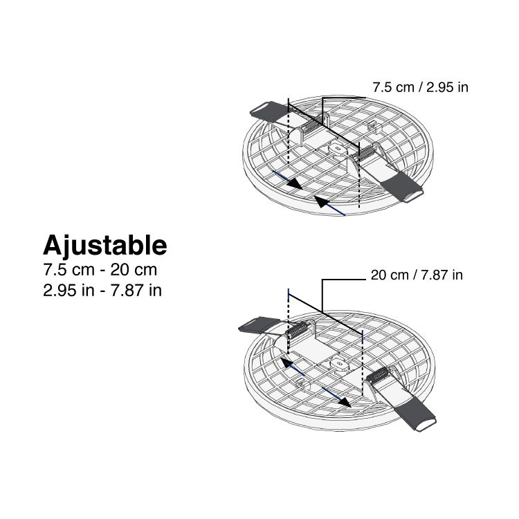Panel LED redondo AJUSTABLE de 22cm 24W 2280lm Frío De Embutir