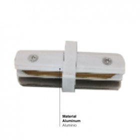 Unión Rígida Recta para Riel LED Track Light Color Blanco