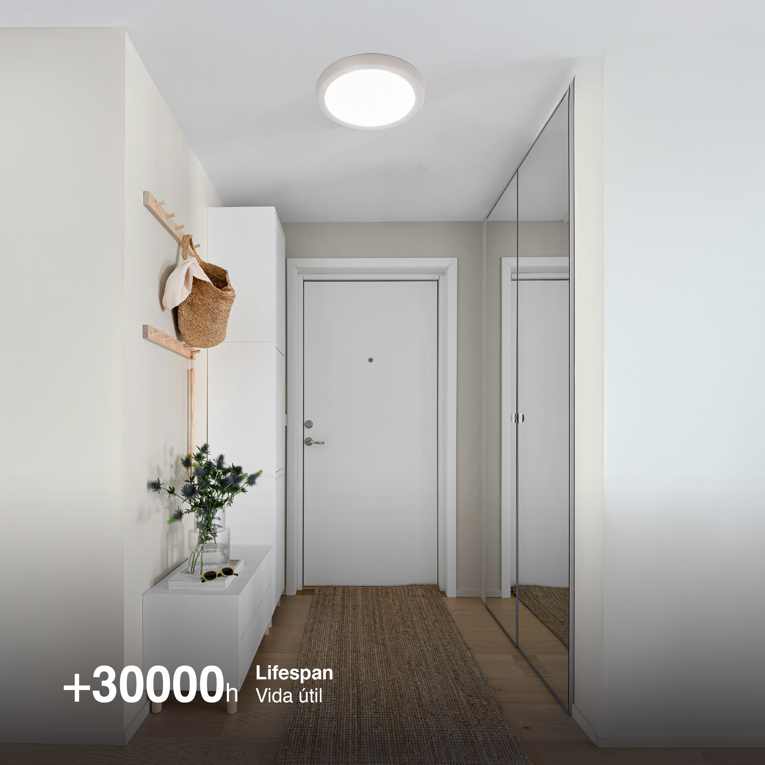 Panel LED Redondo 60cm, 40W, blanco Neutro, Aplicar