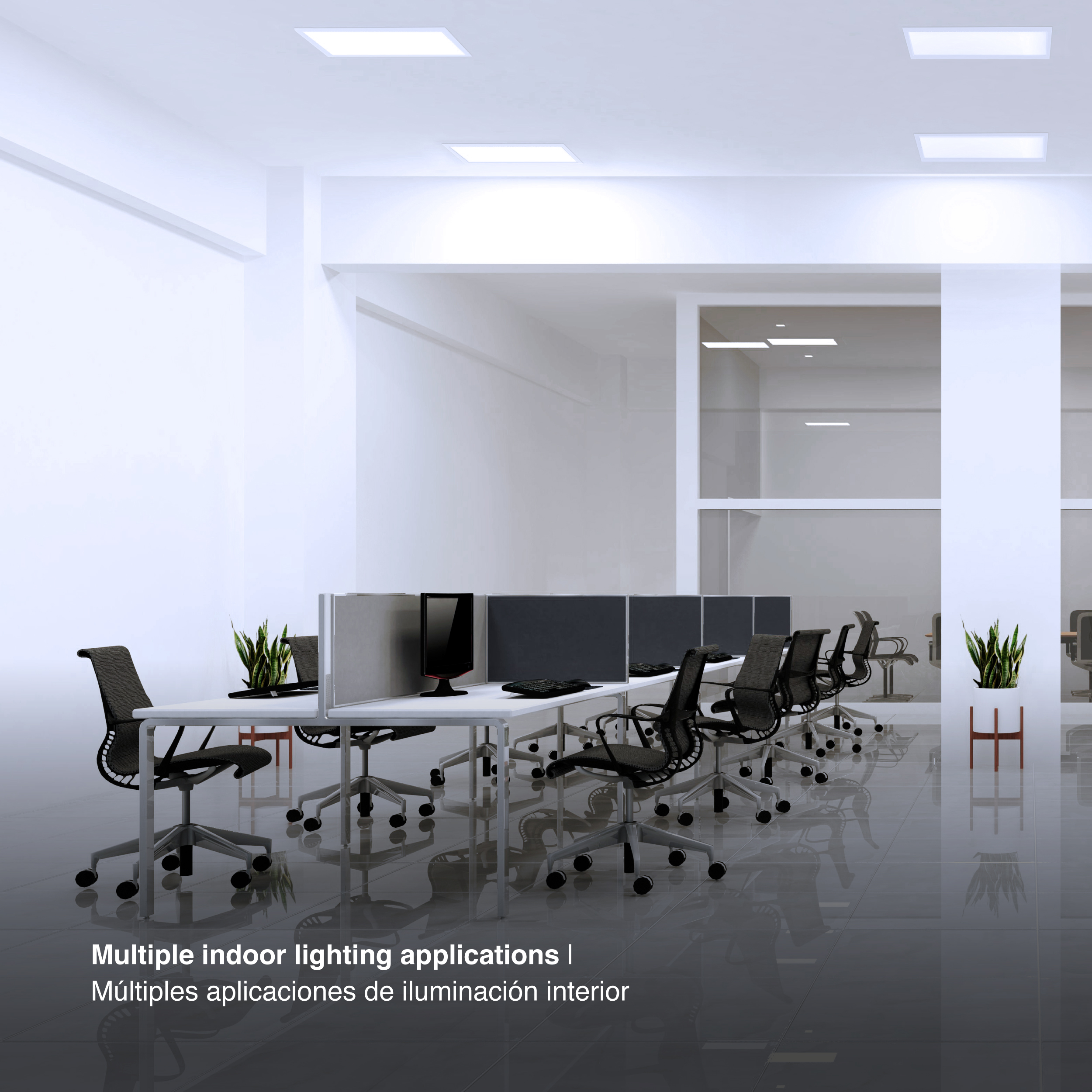 Panel LED BACKLIGHT de 60x60x3,8cm 48W 4800lm Blanco Frío, de aplicar