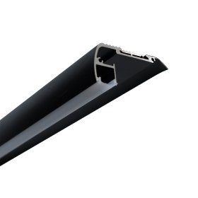 Perfil de Aluminio para Peldaño de Escalera 64x27,5mm Negro, Cover Opal Blanco x2m