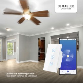 Tecla Smart WiFi Switch de Ventilador Blanco