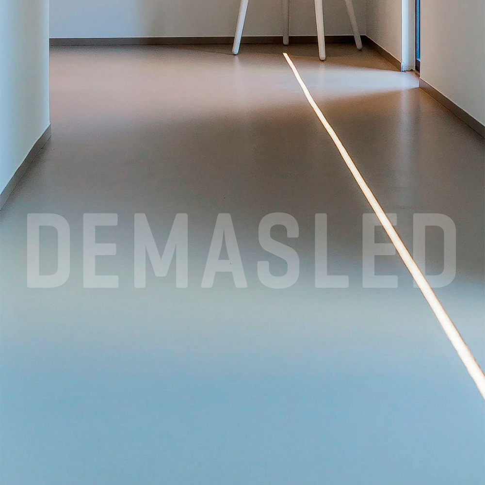 Perfil de Aluminio de Piso 26x21mm Anodizado, Cover Opal Blanco Plano x2m