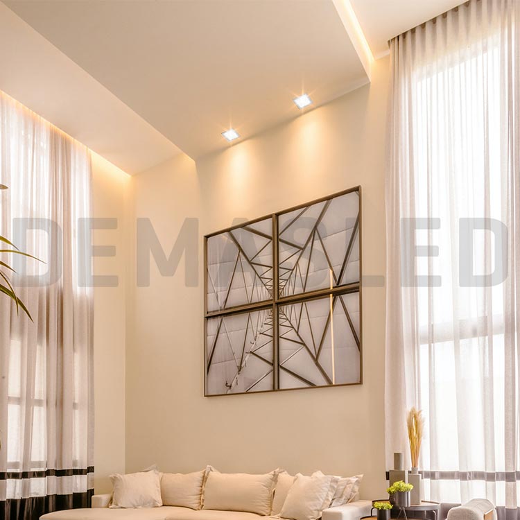 Panel LED cuadrado blanco 22.3x22.3cm 18W 1440lm Cálido, empotrar