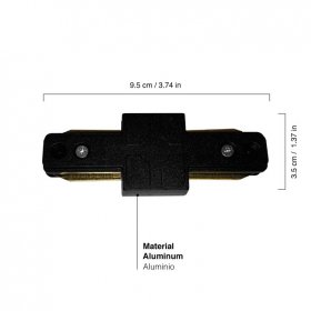 Unión Rígida Recta para Riel LED Track Light Color Negro