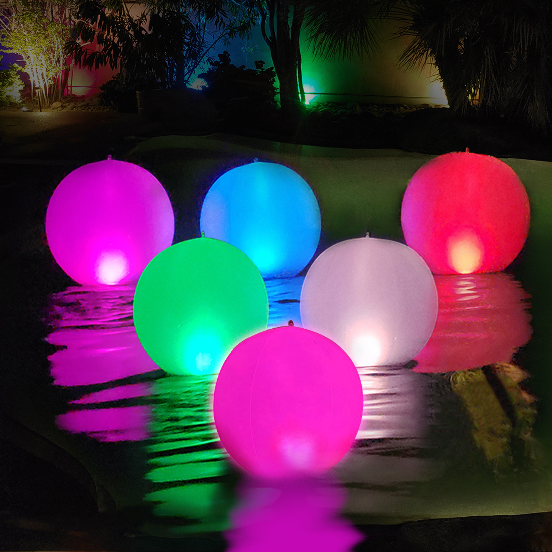 Globo Solar LED, Inflable con Control, RGB y Blanco 38lm, IP68