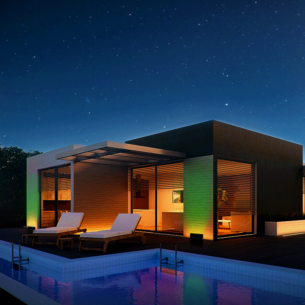 Reflector LED RGB IP65, 100-240V 20W, con Control Remoto IR