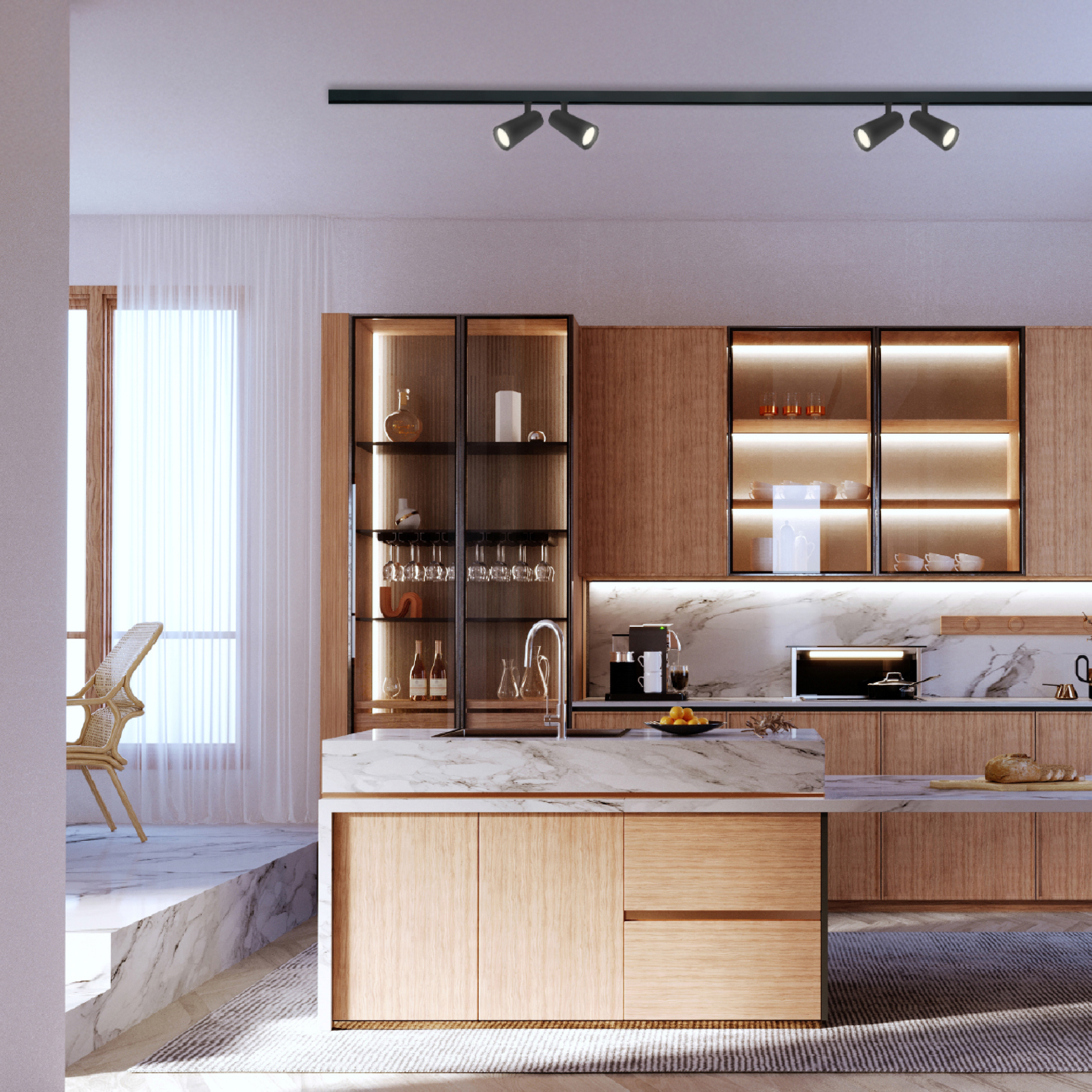 Lámpara LED Track Light GU10 Negro