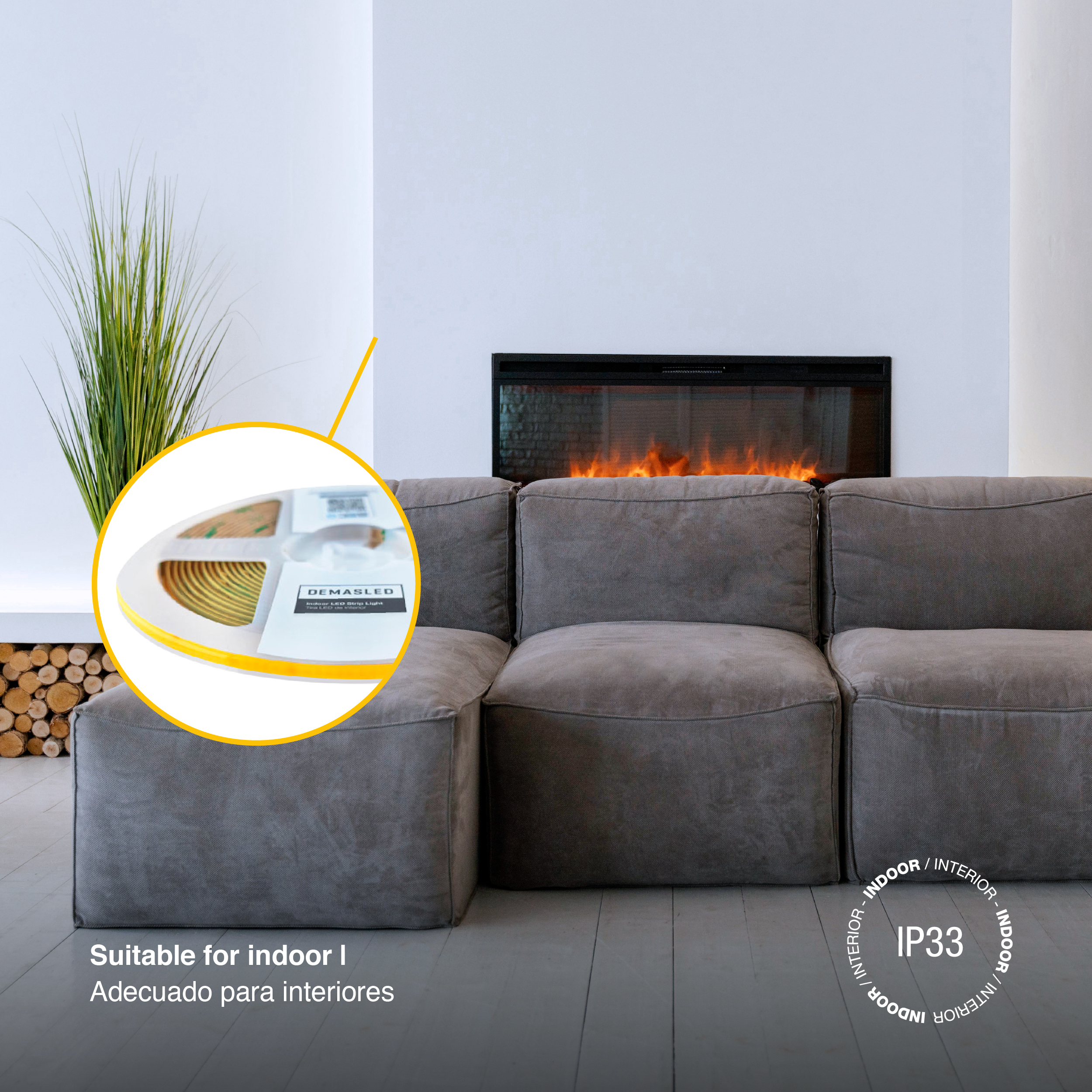 Tira LED COB 24V 8W/m Blanco Frío 540lm/m 504LEDs/m, 5mm PCB IP33 x5m