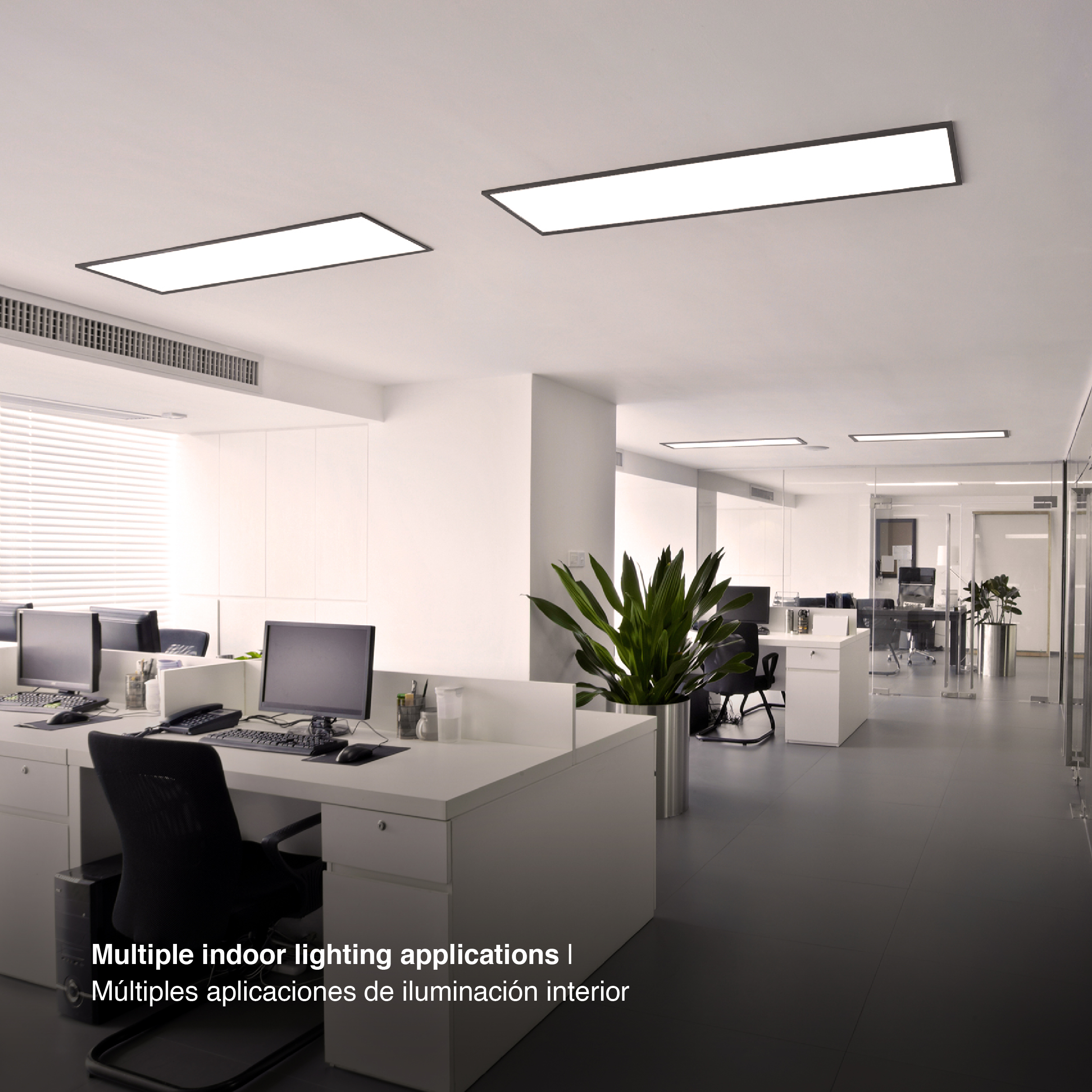 Panel BACKLIGHT LED Negro 48W, 30 x 120cm, blanco Cálido, Aplicar