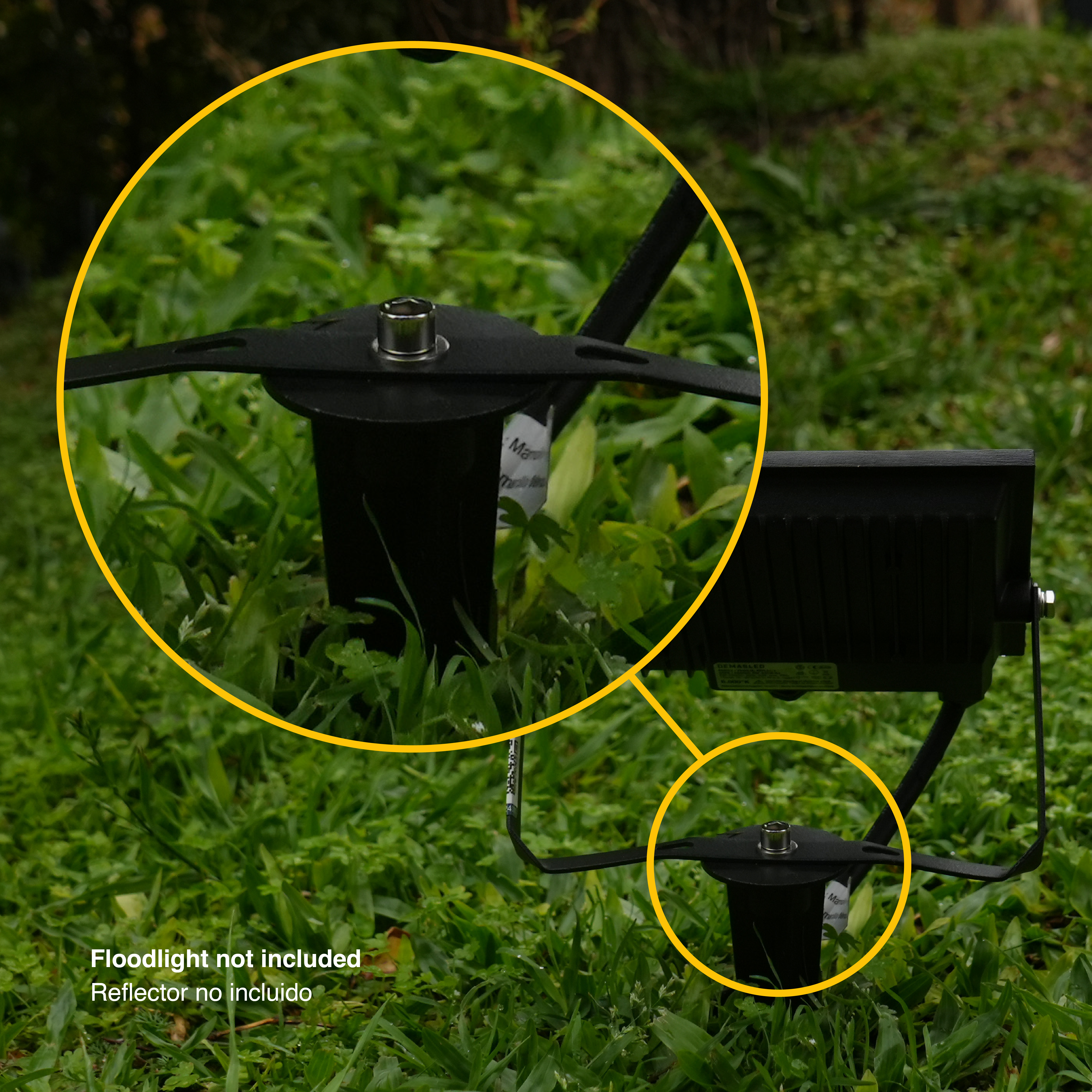 Estaca de Aluminio para Reflectores LED de jardín 10-100W x2