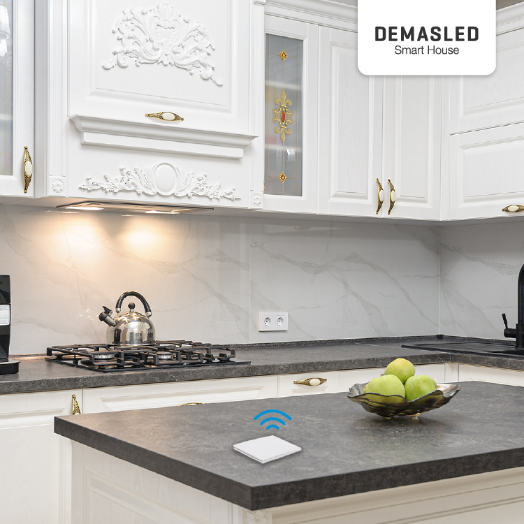 Tecla inalámbrica  RF, 3 Efectos Smart House, Blanco