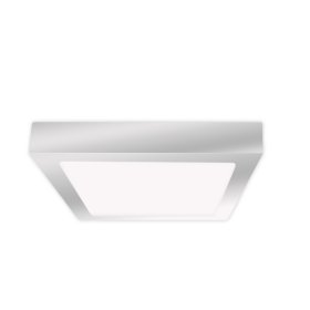Plafón LED Cuadrado Níquel de 21,3x21,3cm, 18W 1230lm Frío, de aplicar 