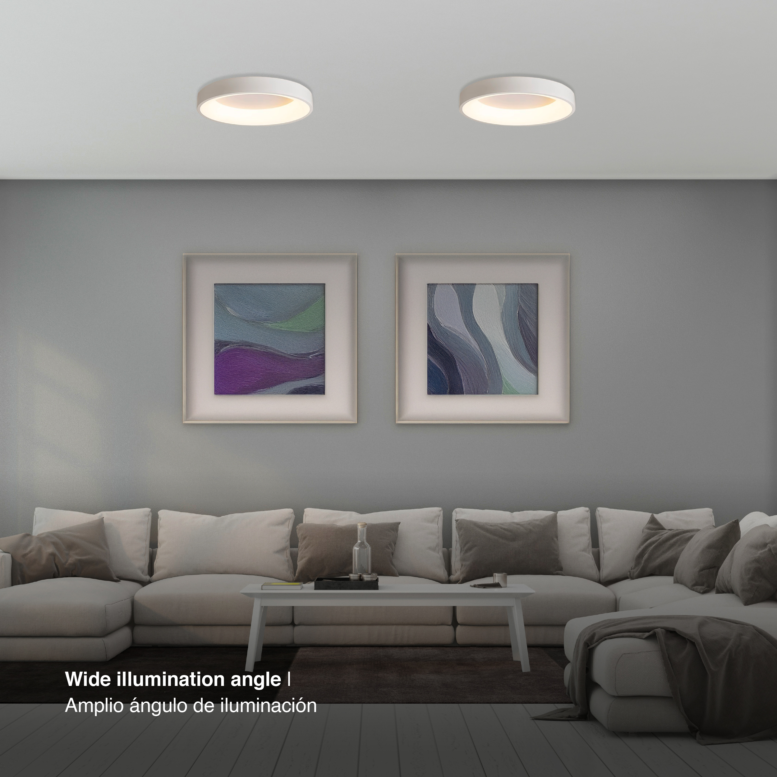 Panel LED Smart Redondo Blanco Ø38,2x9cm 32W 140mA CCT, de Aplicar