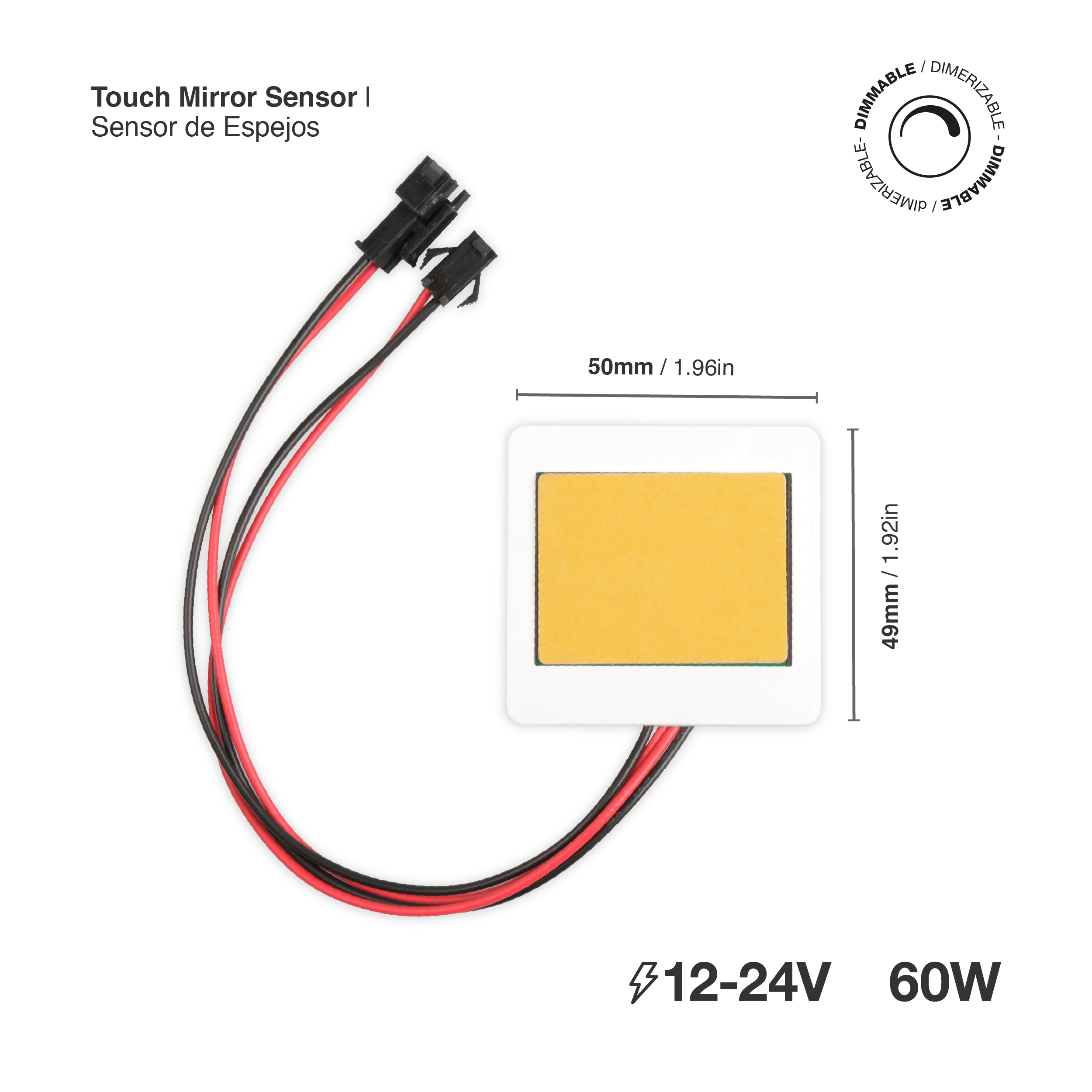 Sensor de Espejos ON/OFF Dimerizable 12-24V