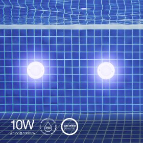 Luminaria para Pileta IP68 ø100mm Blanco Frío 10W