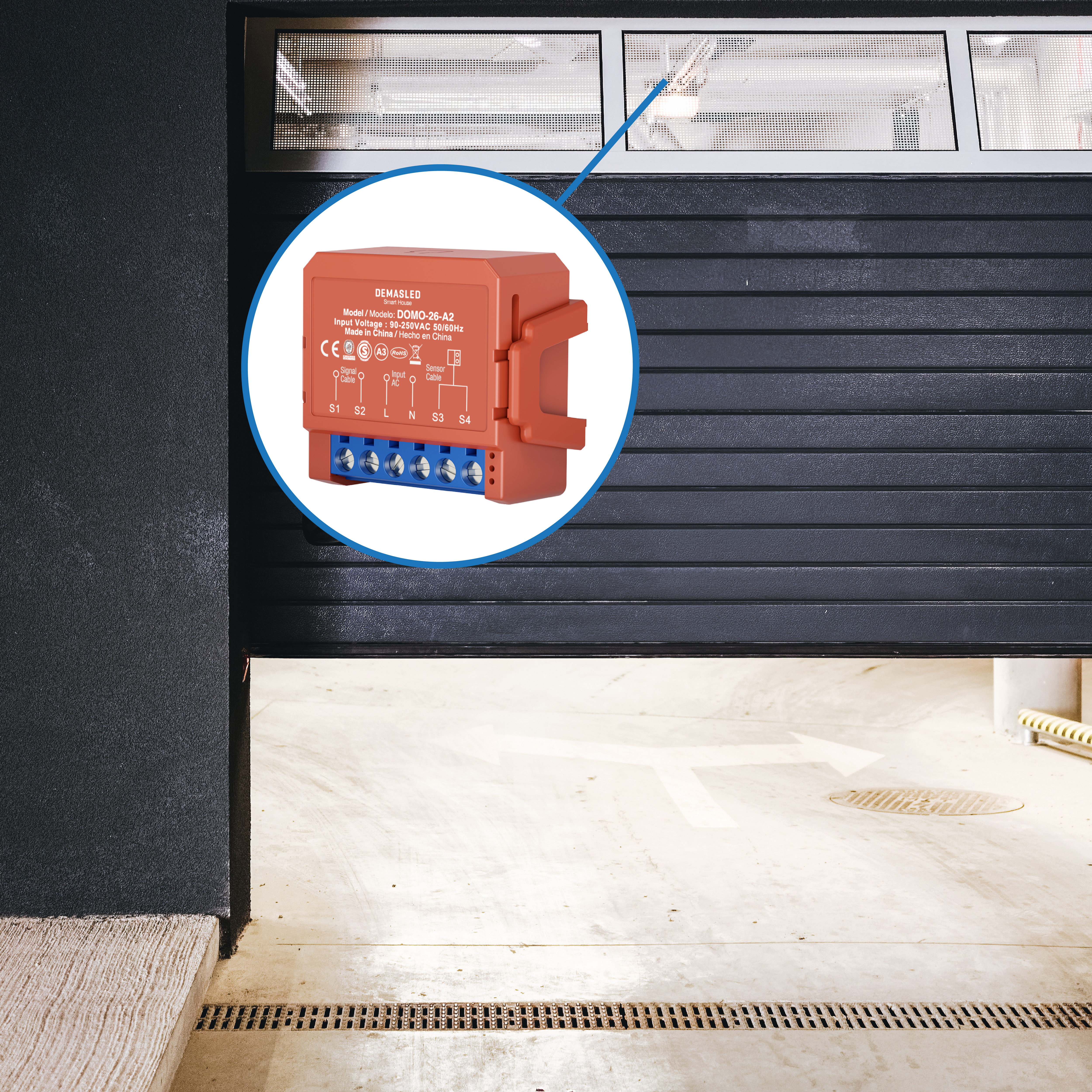 Controlador Switch WIFI para Puerta de Garage AC100-240V IP20