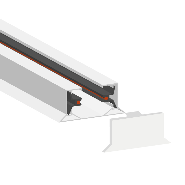 Riel de Iluminación Blanco para Track Light de 0,5m de longitud