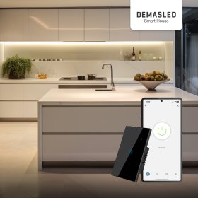 Tecla Smart de Pared Táctil 1 Canal 600W Negro