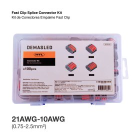 Kit de Conectores Empalme Fast Clip 2, 3, 4 y 5 Polos x100 piezas