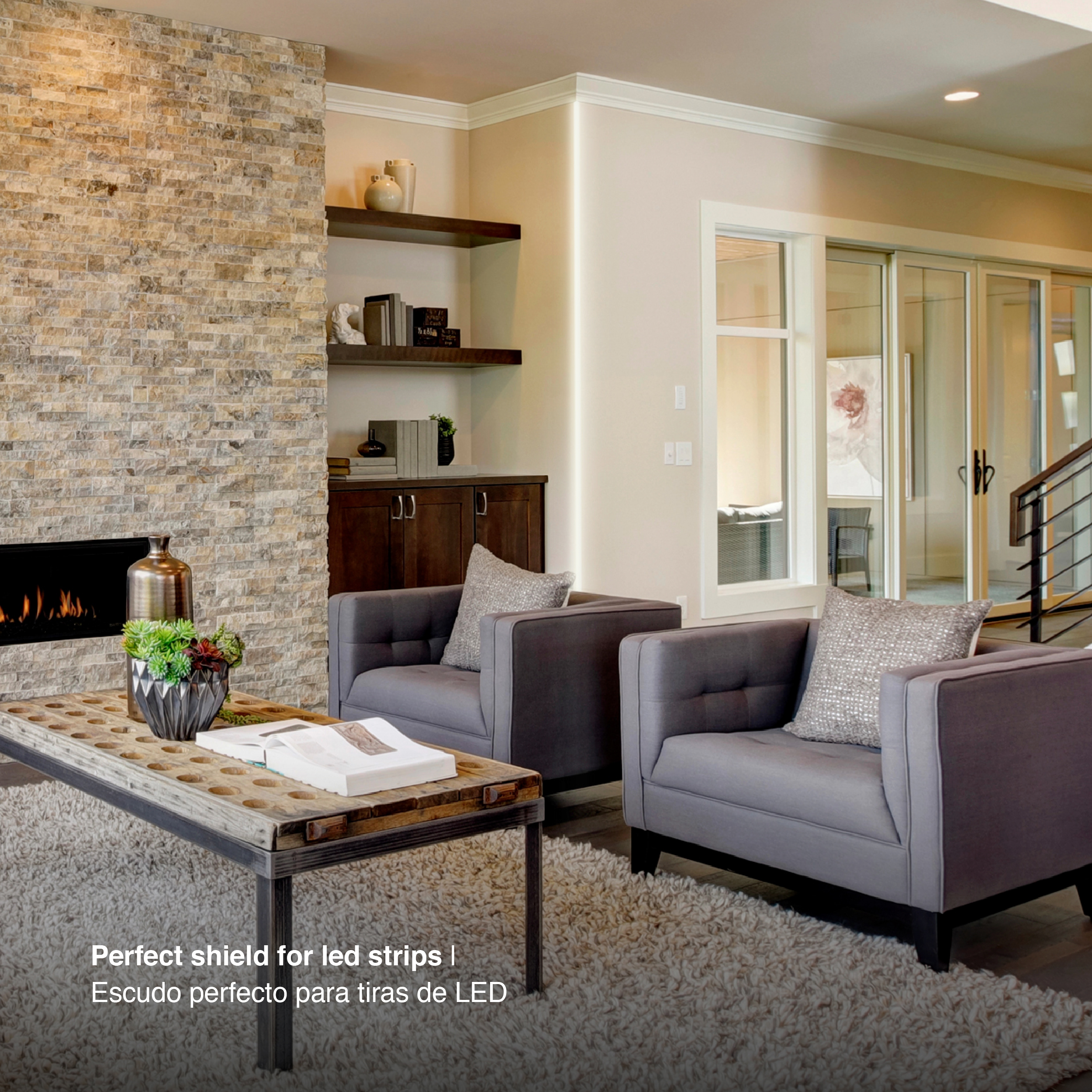 Perfil de Aluminio Esquina Exterior de Embutir 50x22mm Anodizado, Cover Opal Blanco x2m