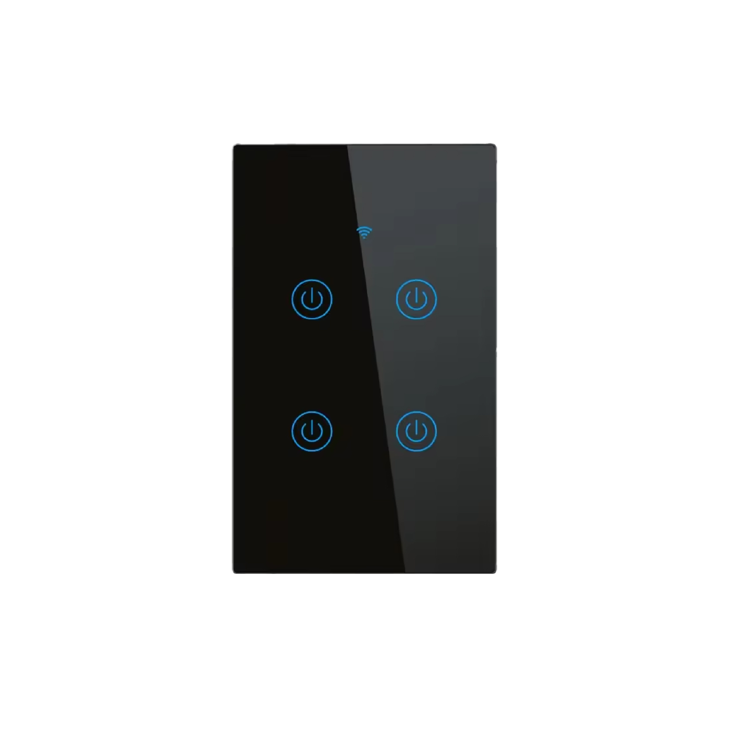 Tecla Smart de Pared Táctil 4 Canales 600W Negro