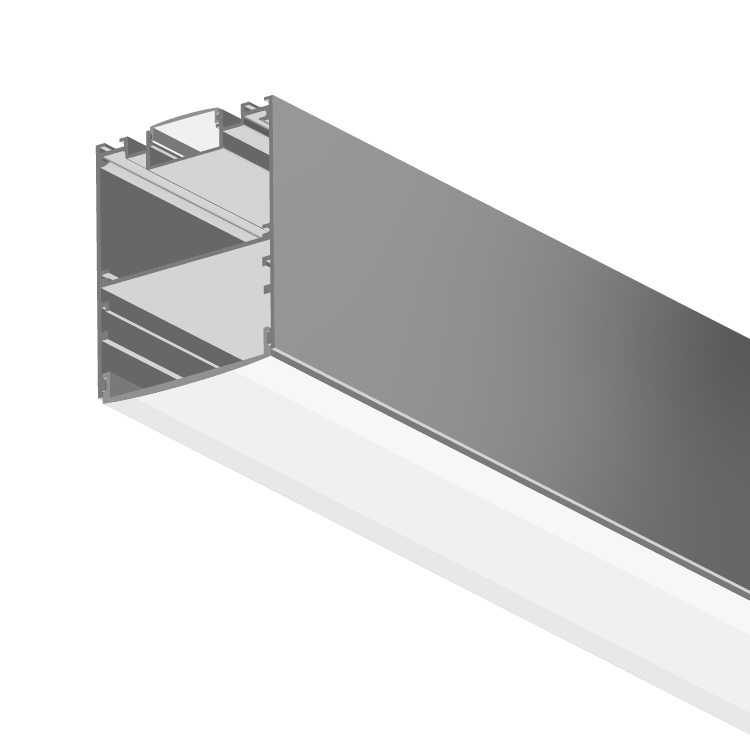 Perfil de Aluminio Linear Duo 88x70mm Anodizado, Cover Opal Blanco x2m