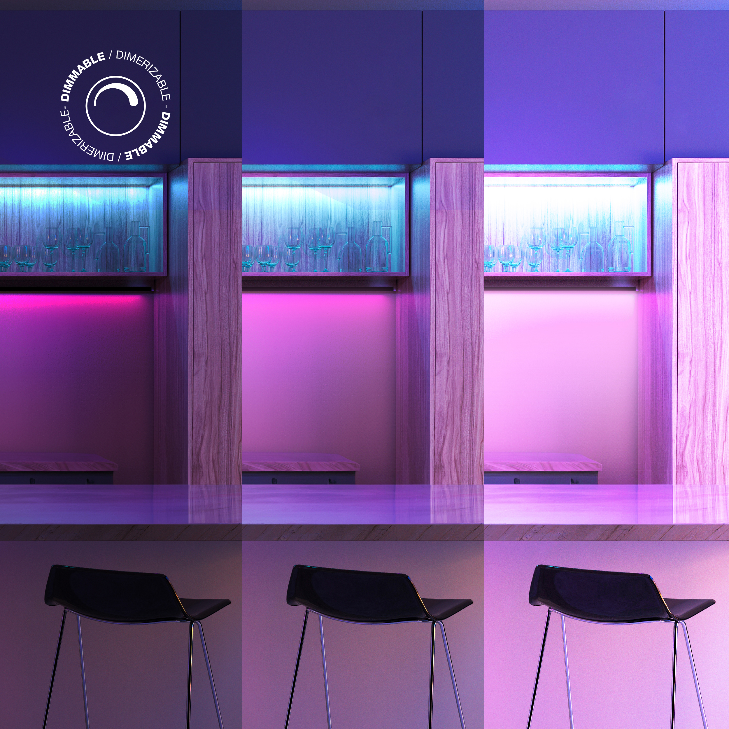 Controlador LED 5 en 1 WiFi 2.4GHz 12A máx. IP20