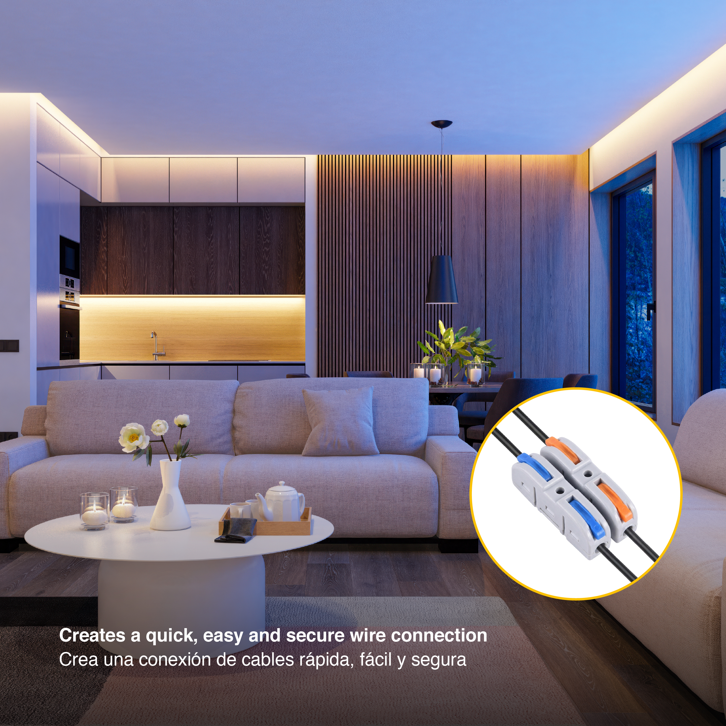 Kit de Conectores Empalme Fast Clip 1 en 1 salida x60 piezas