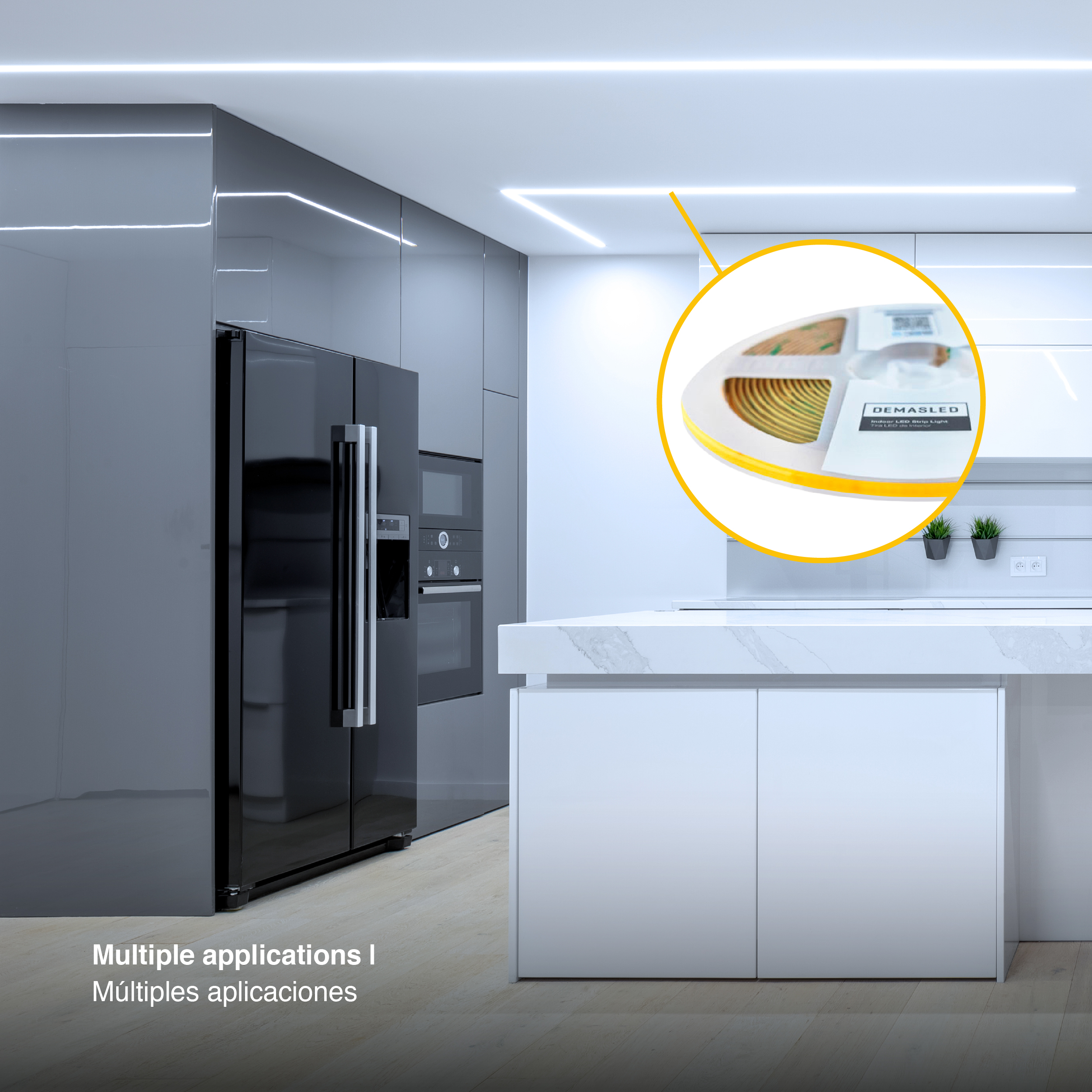 Tira LED COB 24V 4W/m Blanco Frío 360lm/m 504LEDs/m, 3mm PCB IP33 x 5m