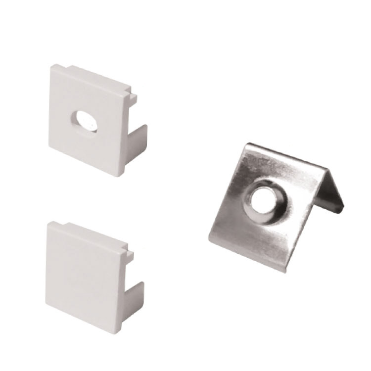 Kit de 2 tapas y 2 clips para perfil de aluminio, PER-17-2M