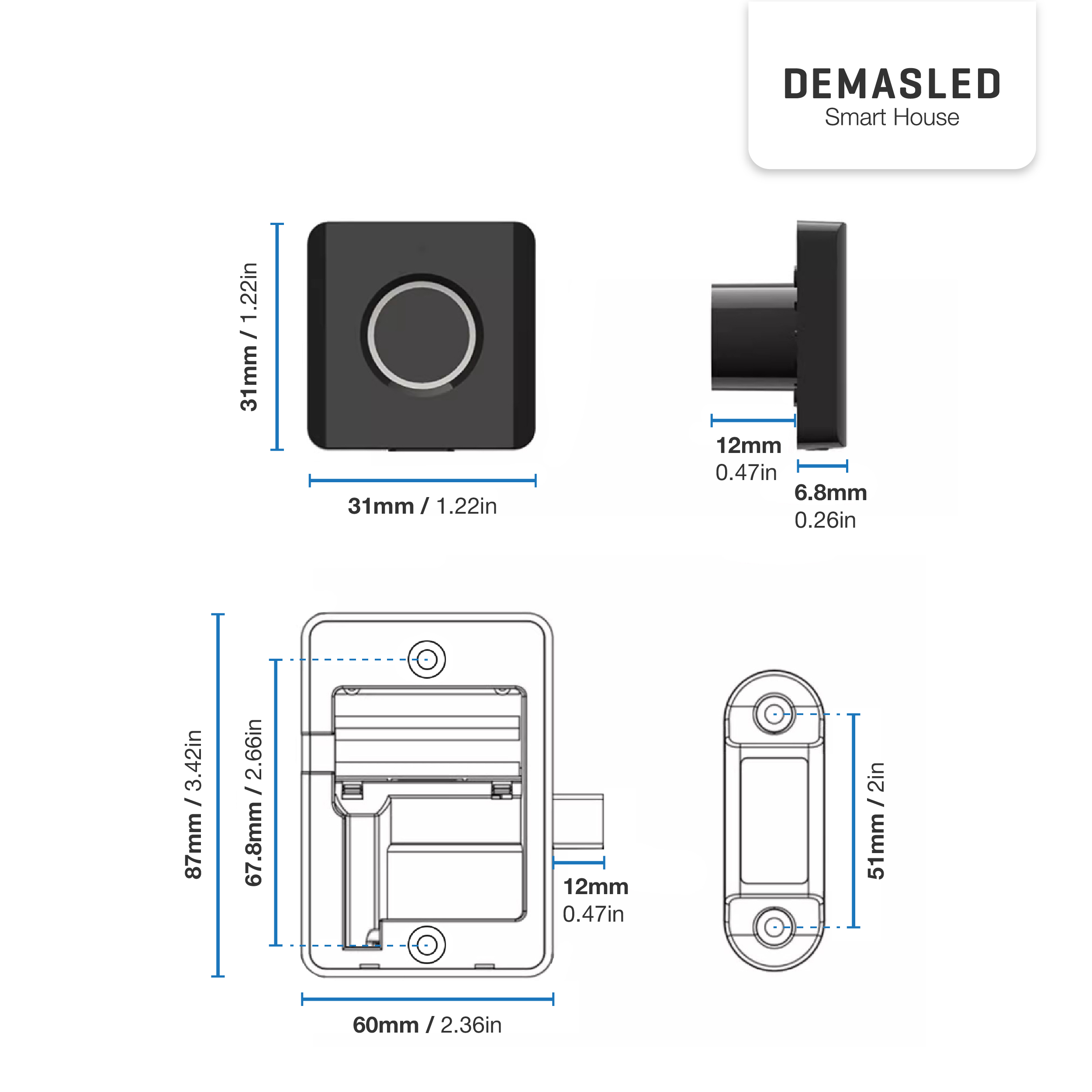 Cerradura Smart para Cajones con Huella Digital