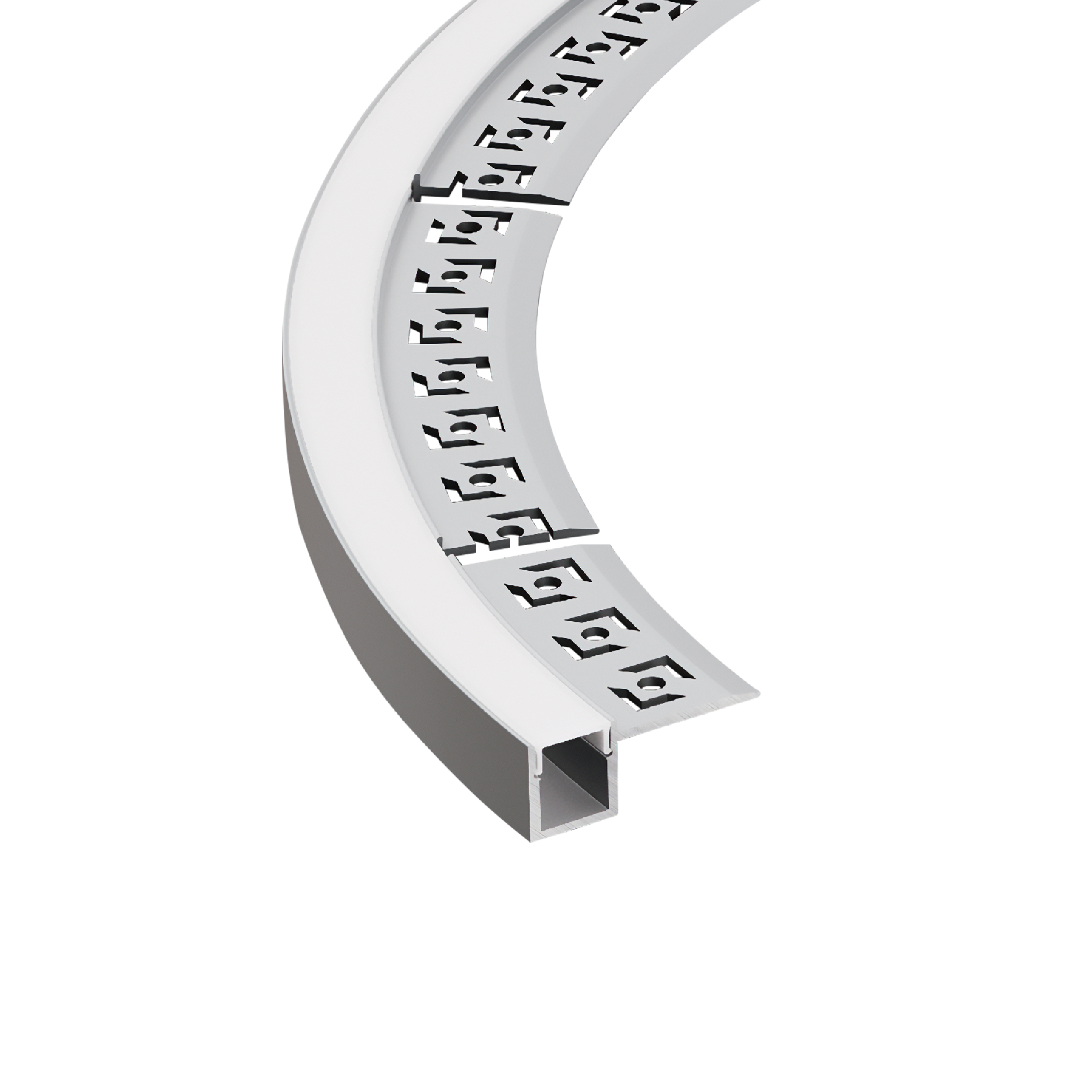 Perfil de Aluminio Flexible con Alas de Embutir 32,8x13,3mm Anodizado, Cover Opal Blanco x2m