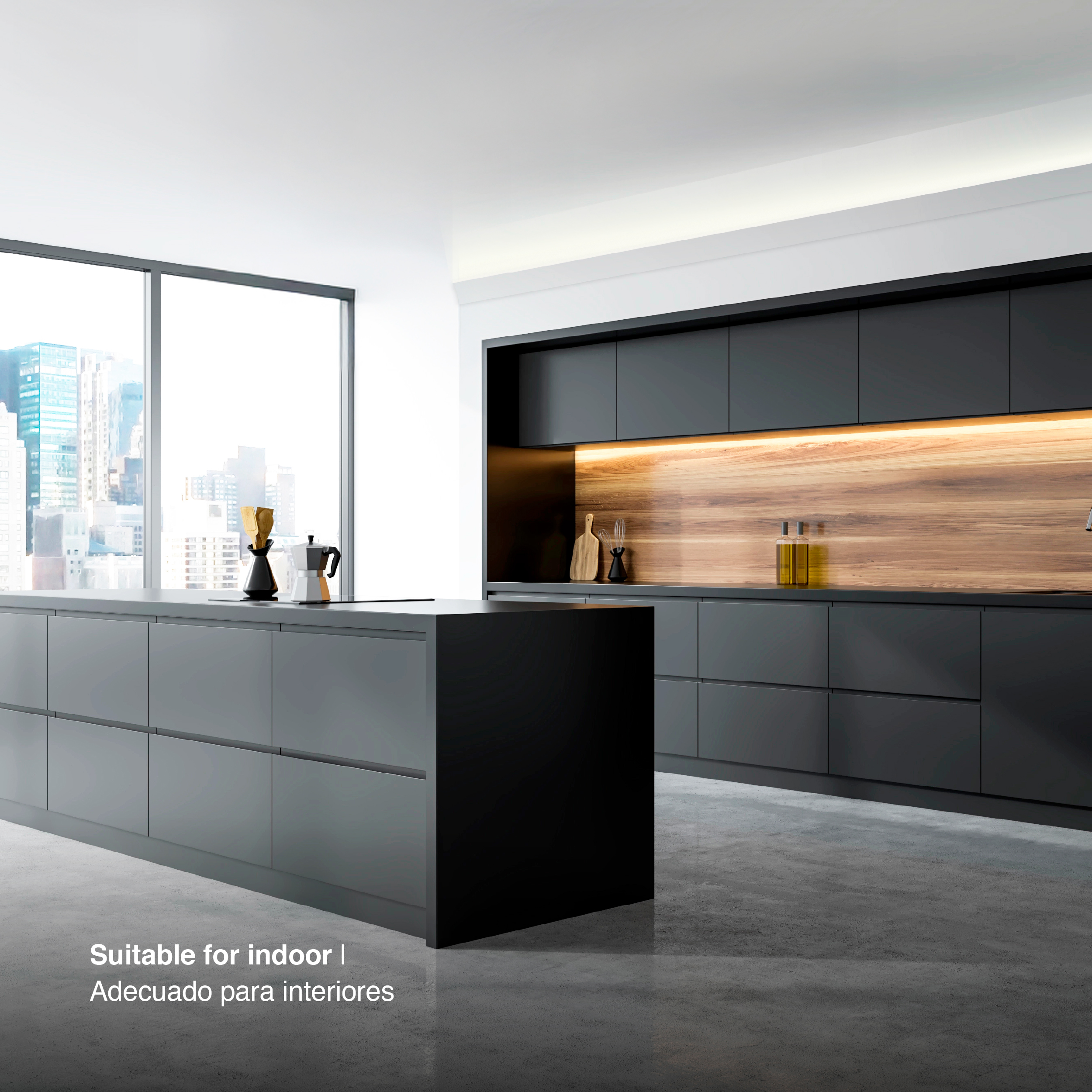 Perfil de Aluminio Esquinero 37,4x48,6mm Blanco, Cover Opal Blanco x 1m